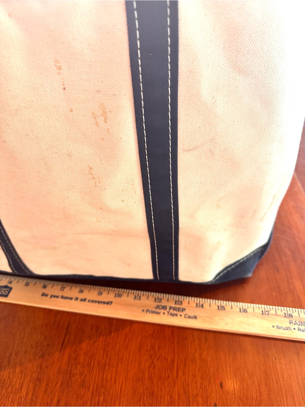 Vintage L.L.Bean Boat & Tote Large Zip Top Navy Canvas Green Label USA 🇺🇸 - Picture 13 of 15